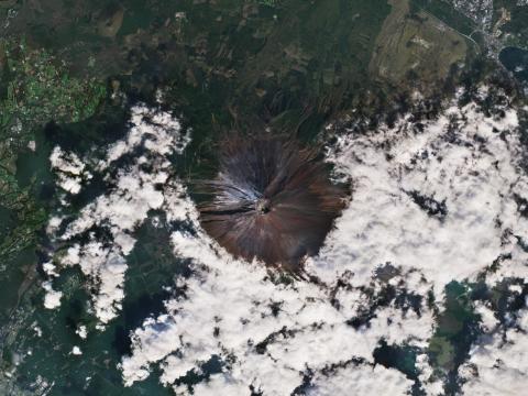 Snow returns to Mount Fuji, Japan, seen from space by the Copernicus Sentinel-2 mission, 7 November 2024 (European Space Agency)